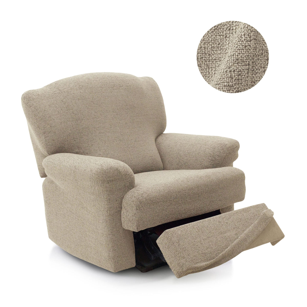 Funda de sillón relax elástica Soraya en color Beige (detalle)