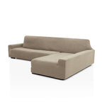 Funda de chaise longue elástica Soraya en color Beige, brazo largo, lado derecho