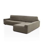 Funda de chaise longue elástica Soraya en color Piedra, brazo largo, lado derecho