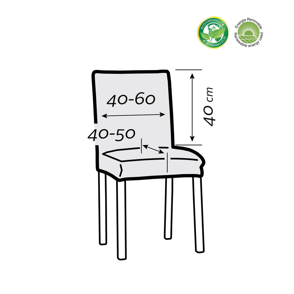 Guía de medidas: pack de 2 sillas con respaldo 40