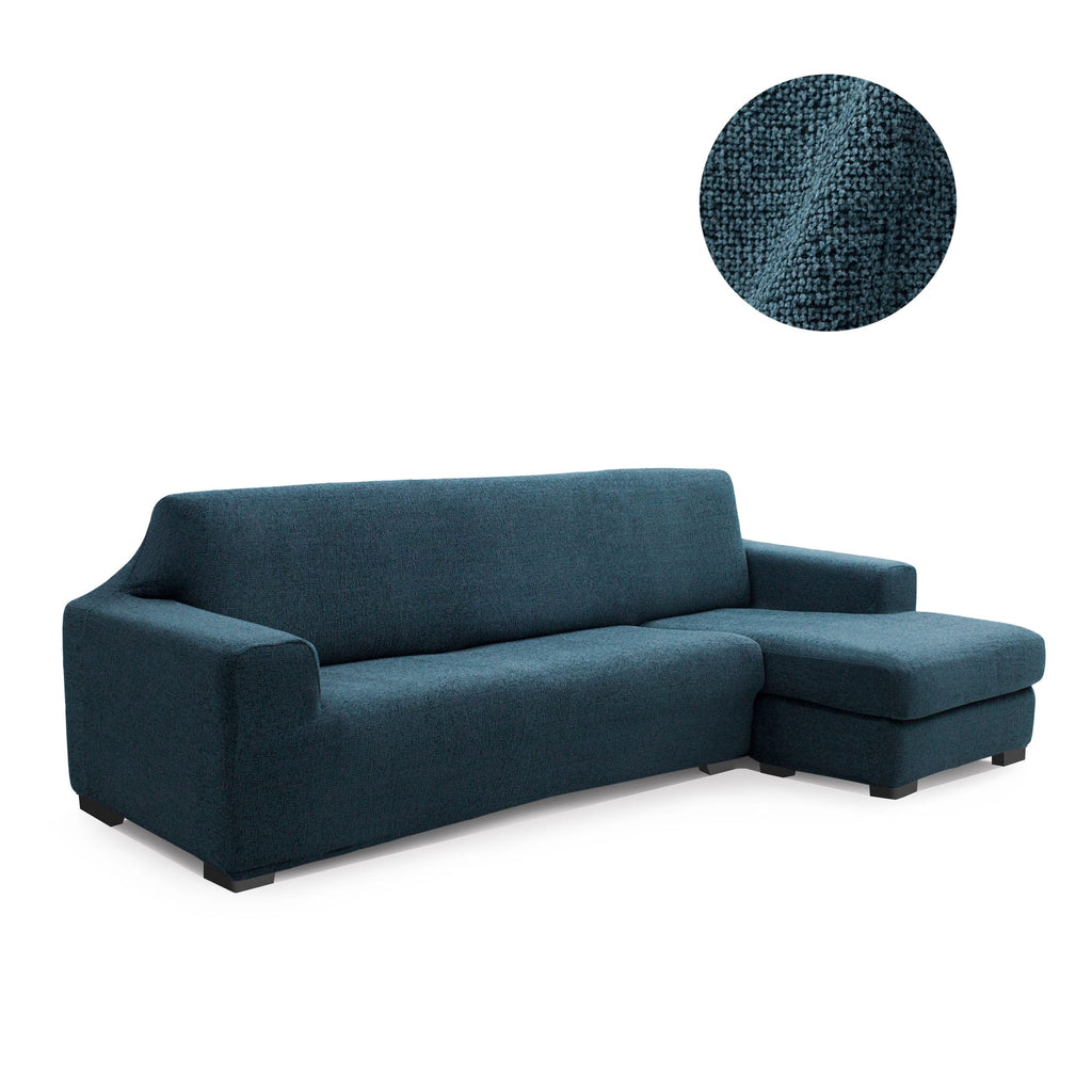 Funda de chaise longue elástica Soraya en color Azul petróleo (detalle)