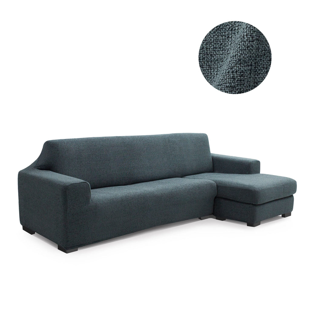 Funda de chaise longue elástica Soraya en color Azul grisáceo (detalle)