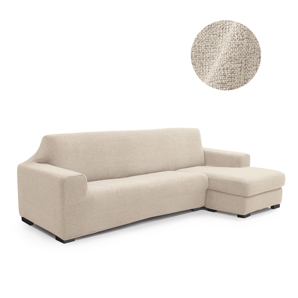 Funda de chaise longue elástica Soraya en color Marfil (detalle)