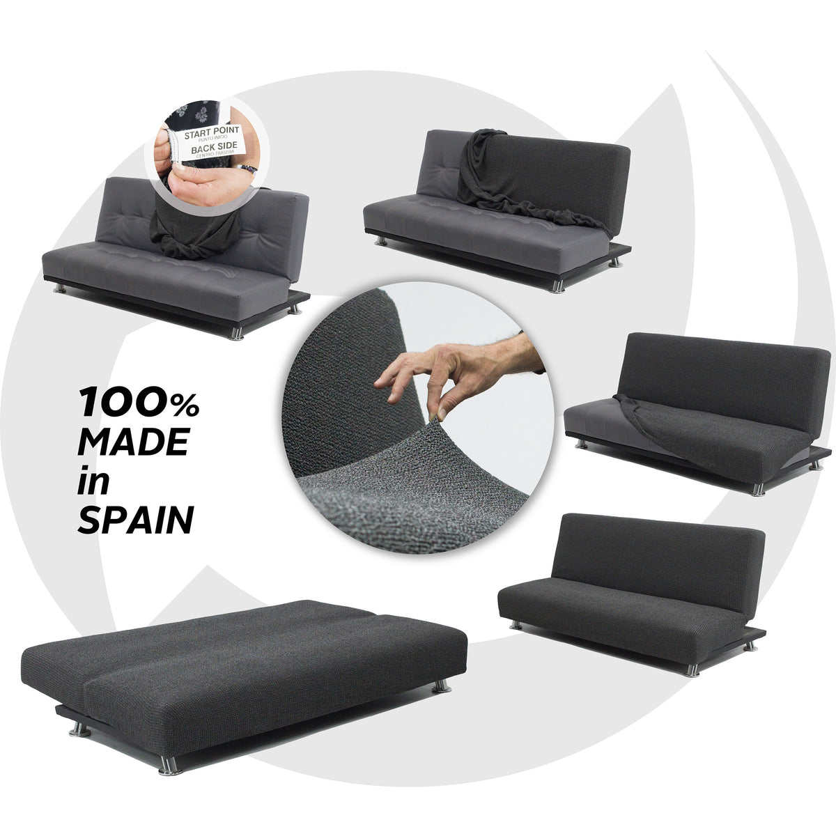Funda de Sofá Cama Click-Clack Elástica Soraya
