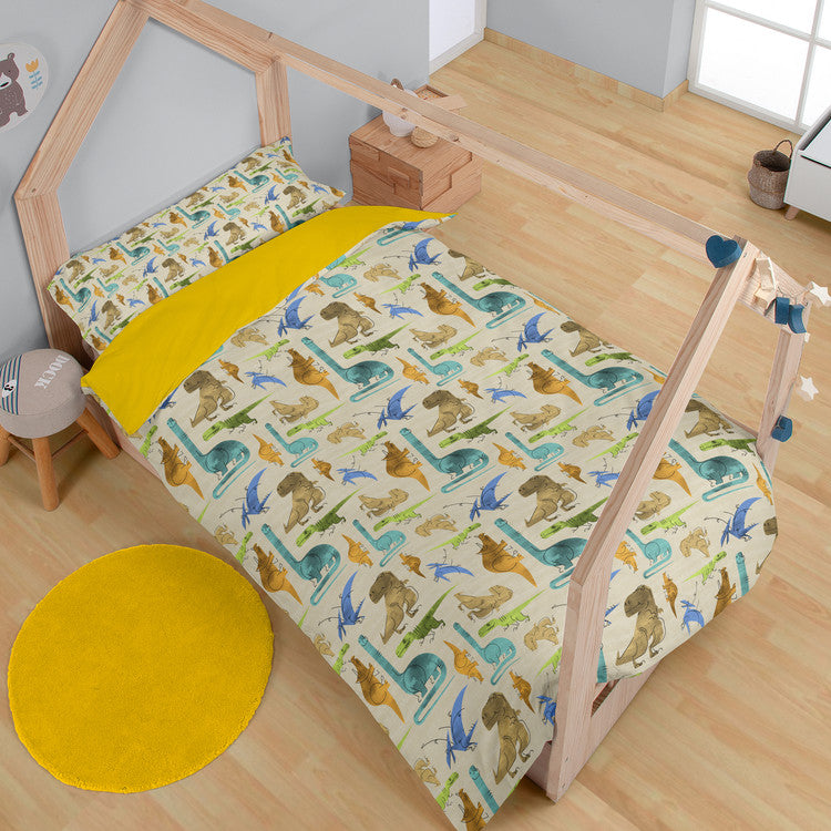 Dúo Funda Nórdica y Almohadas Saurios | 50% Algodón - 50% Poliéster - Multicolor