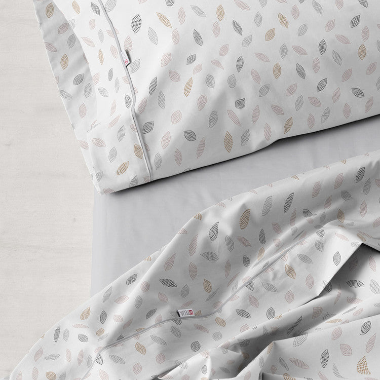 Juego de Sábanas Estampadas Lucy con Biés | 50% Algodón - 50% Poliéster 144 hilos - Naranja