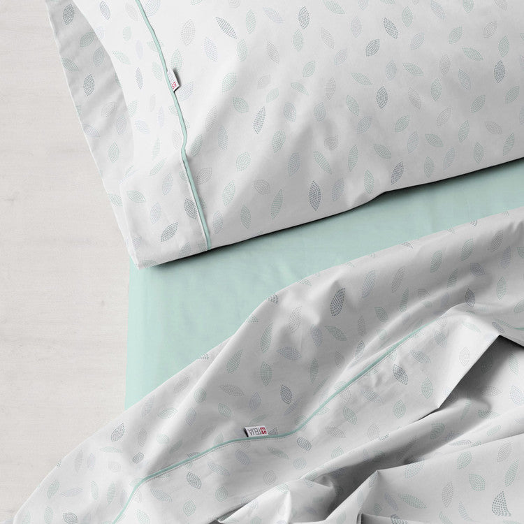 Juego de Sábanas Estampadas Lucy con Biés | 50% Algodón - 50% Poliéster 144 hilos - Aqua