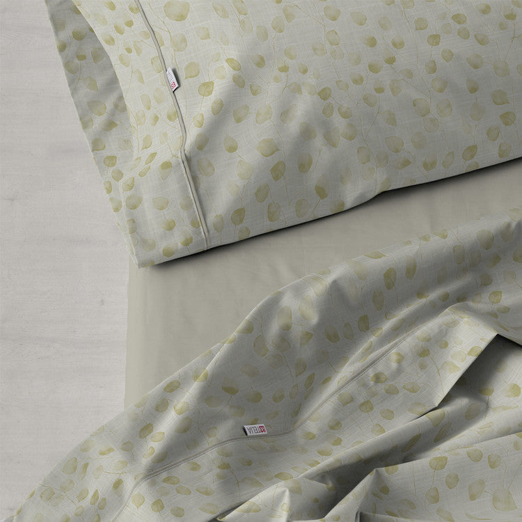 Juego de Sábanas Estampadas Abi con Biés | 50% Algodón - 50% Poliéster 144 hilos - Verde