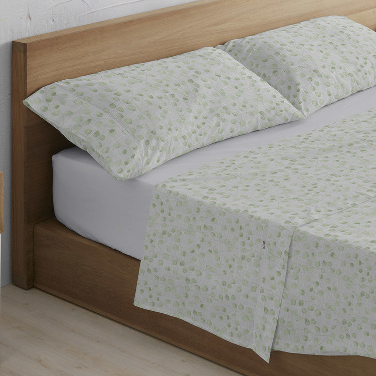 Juego de Sábanas Estampadas Abi con Biés | 50% Algodón - 50% Poliéster 144 hilos - Verde