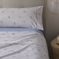 Juego de Sábanas Estampadas Nela con Biés | 50% Algodón - 50% Poliéster 144 hilos - Azul