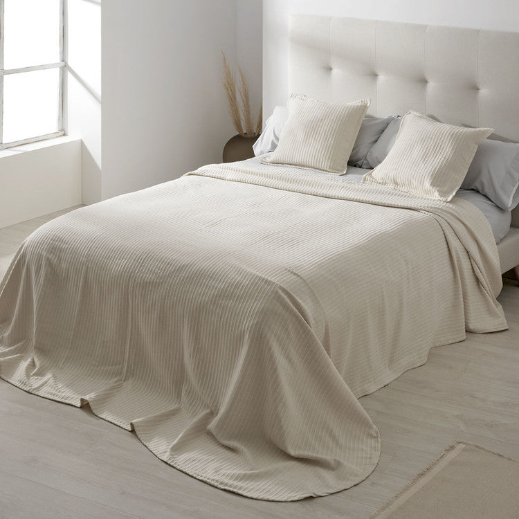 Colcha Tejida Java | 50% Algodón - 50% Poliéster - Crema