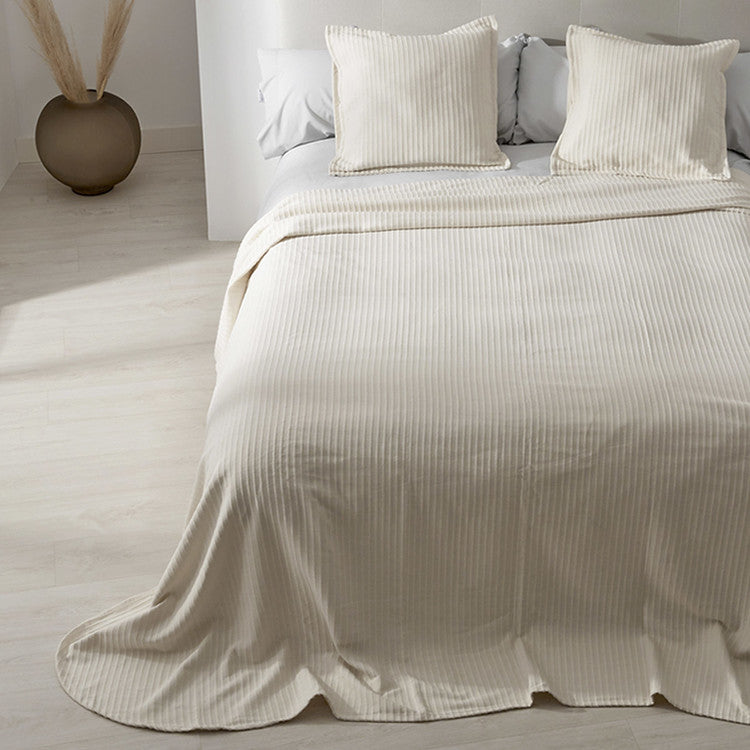 Colcha Tejida Java | 50% Algodón - 50% Poliéster - Crema