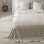 Colcha Tejida Java | 50% Algodón - 50% Poliéster - Crema