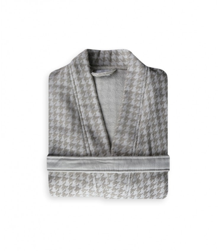 Albornoz Adulto Kimono Pied de Poule | 100% Algodón