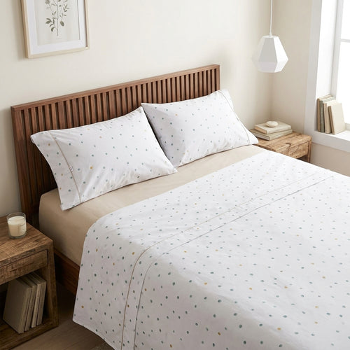 Juego de Sábanas Estampadas Dots | 50% Algodón - 50% Poliéster