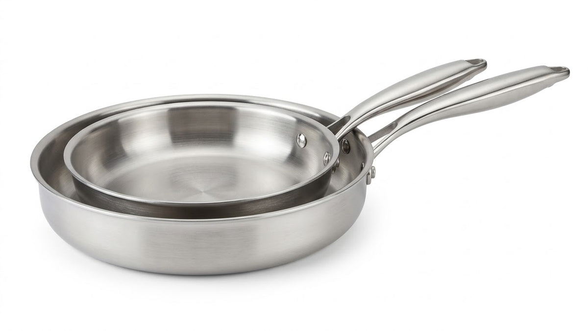 Sartén HoriZon Línea Deluxe 20 y 24 cm, acero inoxidable