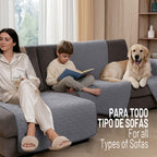Topper Teddy para sofá en color Gris (ambiente)