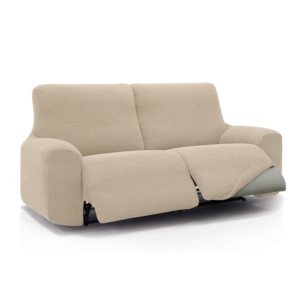 Funda de sofá relax elástica Willy de 2 plazas con pies juntos (modelo en Beige)