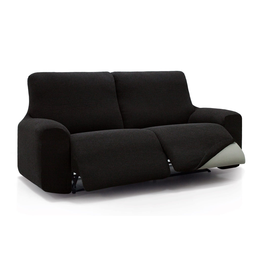 Funda de sofá relax elástica Willy de 2 plazas con pies juntos (modelo en Negro)