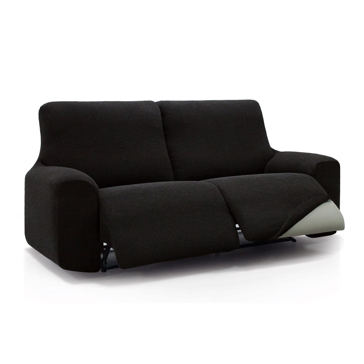 Funda de sofá relax elástica Willy de 2 plazas con pies juntos (modelo en Negro)