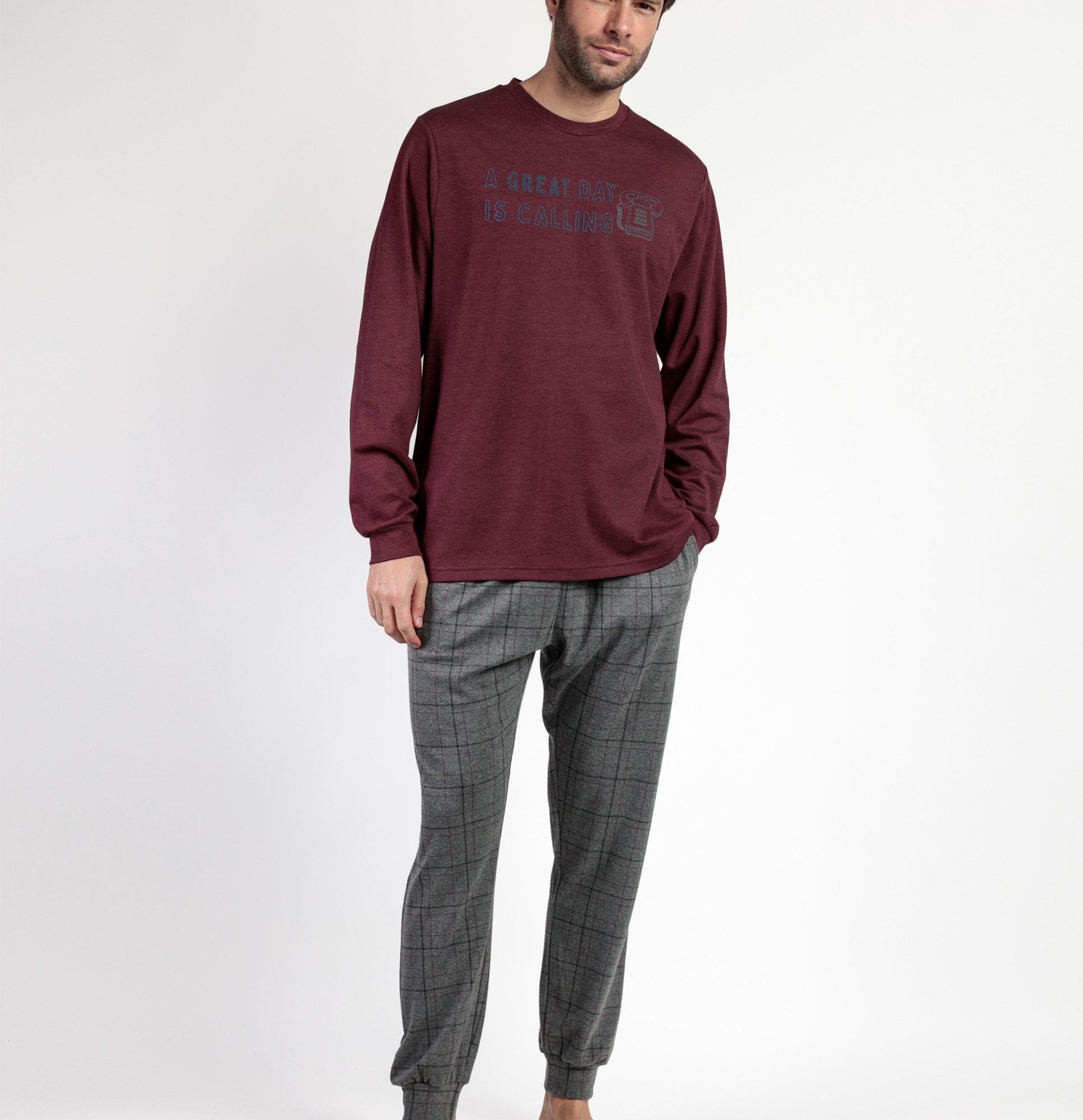 Pijama Hombre  Burdeos de Admas